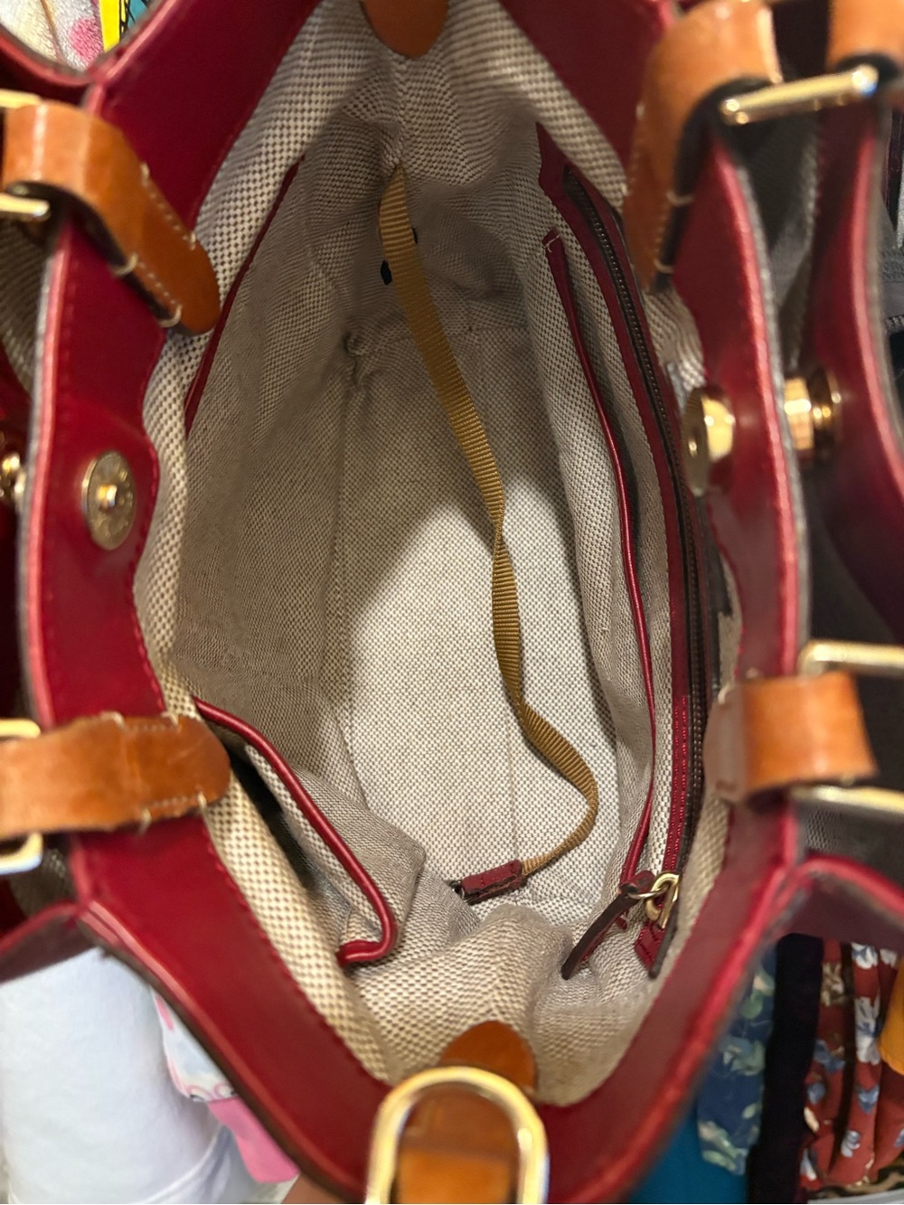 Dooney & Bourke | Barlow Satchel | Dark Red - Picture 12 of 16